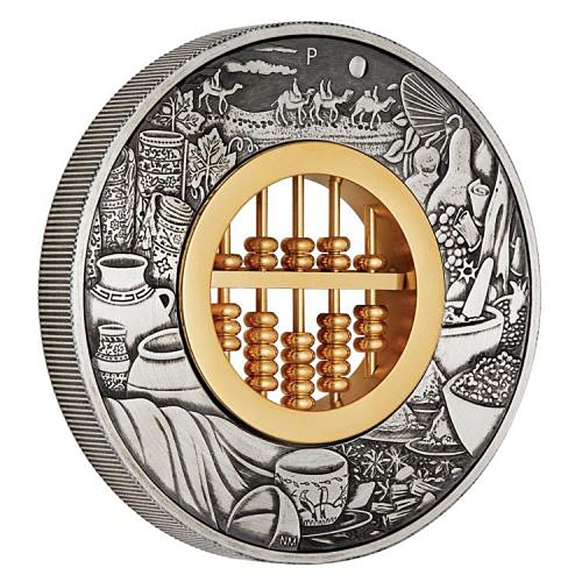 Abacus/Abakus - factory 2 Oz Silber Antik Finish - 2019 Tuvalu - 2 Dollar