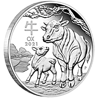 Australian Silver Lunar Series 2021 - Year of the OX - Proof - 1/2 oz Australian Silver Lunar Series 2021 - Year of the OX - Proof - 1/2 oz