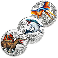 Austrian Copper Supersaurs Series - 3 copper coin set - Glow In The Dark Austrian Copper Supersaurs Series - 3 copper coin set - Glow In The Dark