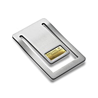 Stainless Steel Money Clip with 1 g Degussa Gold Bar Stainless Steel Money Clip with 1 g Degussa Gold Bar