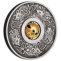 Australia Silver Lunar Series 2020 - Year of the Mouse Rotating Charm - Antiqued Finish - 1 oz Australia Silver Lunar Series 2020 - Year of the Mouse Rotating Charm - Antiqued Finish - 1 oz