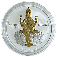 Happy Diwali Silver Medallion - 1 oz - Proof With Box Happy Diwali Silver Medallion - 1 oz - Proof With Box