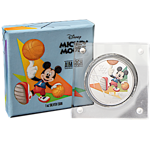 1 pc of 1 oz 2020 Niue Silver Disney Sports Mickey Mouse Basketball Coin - Total 1 oz Silver