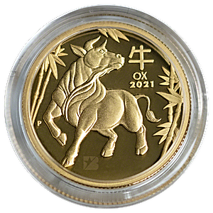 Australian Gold Lunar Series 2021 - Year of the Ox - Proof - 1/4 oz