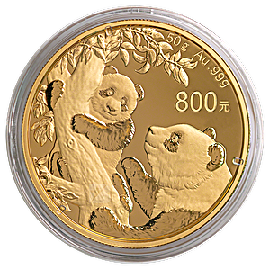 2021 50 Gram Chinese Gold Panda Proof Bullion Coin