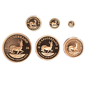 2021 1.92 oz South African Gold Krugerrand Six-Coin Proof Prestige Set