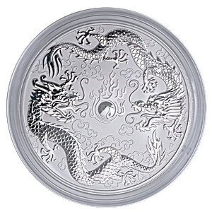 2021 10 oz Australian Double Dragon Silver Coin