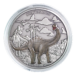 2021 1 oz Niue Brontosaurus Silver Coin