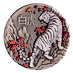 2022 2 oz Tuvalu White Tiger Antique-Finished Silver Coin thumbnail