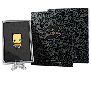 2 pcs of 1 oz 2022 Australian Silver Bart Simpson Mini Colourized Proof Coins - Total 2 oz Silver 2 pcs of 1 oz 2022 Australian Silver Bart Simpson Mini Colourized Proof Coins - Total 2 oz Silver