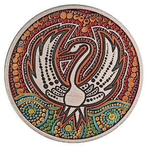 2022 2 oz Australian Black Swan Maali Antique-Coloured Silver Coin