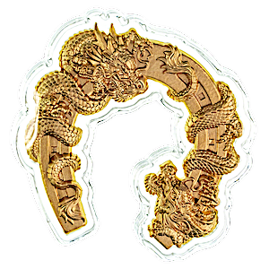 2023 1 oz Chad Dragon Horseshoe Gold-Plated Silver Coin