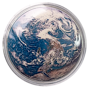 2022 1 oz Fiji Blue Marble Dome-Shaped Colored Proof Silver Coin