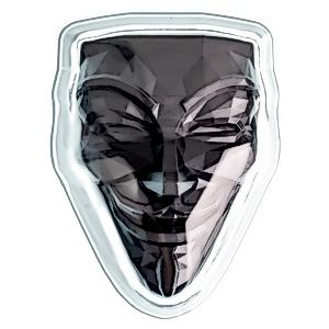 2 oz Rebel Guy Fawkes Stacker Mask Dark Antiqued Silver Medallion