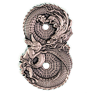 Tokelau Silver Figure of 8 2023 - Dragon and Rabbit  - Antiqued Finish - 3 oz