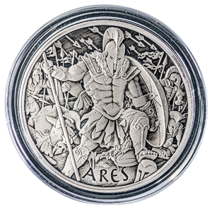 2023 5 oz Tuvalu Silver Gods of Olympus “Ares” Antique-Finished Coin