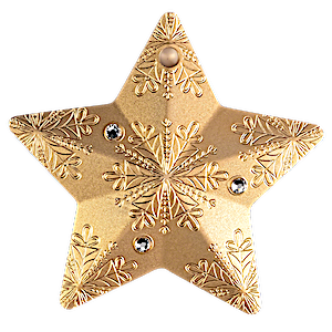 2023 1 oz Cook Islands Snowflake Star Gilded Silver Holiday Ornament