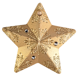2023 1 oz Cook Islands Snowflake Star Gilded Silver Holiday Ornament
