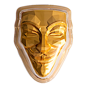 2 oz Rebel Guy Fawkes Stacker Mask Gilded Silver Medallion