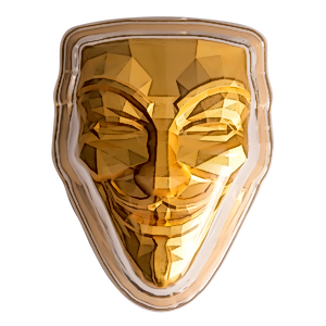 2 oz Rebel Guy Fawkes Stacker Mask Gilded Silver Medallion