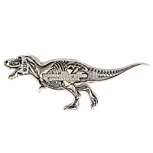 2022 3 oz Chad Tyrannosaurus Dissected Antique-Finished Silver Coin