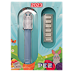 30 Gram PAMP Spring Bunny Silver Pez Dispenser