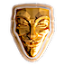 Rebel Guy Fawkes Silver Stacker Mask - Gilded - 2 oz thumbnail