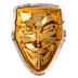 2 oz Rebel Guy Fawkes Stacker Mask Gilded Silver Medallion thumbnail