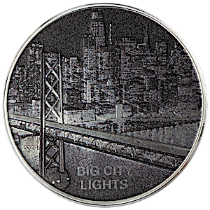 2024 1 oz Cook Islands Big City Lights: San Francisco Silver Coin