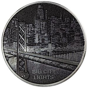 2024 1 oz Cook Islands Big City Lights: San Francisco Silver Coin