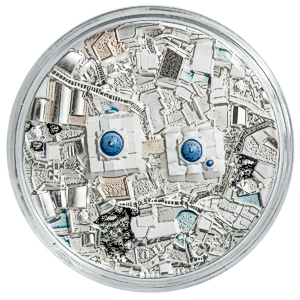2024 5 oz Cook Islands Bucket List: Santorini Silver Coin