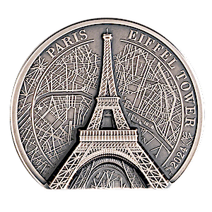 2024 2 oz Cook Islands Eiffel Tower Silver Coin