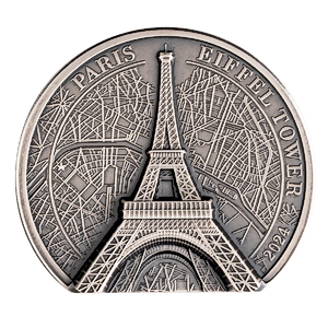 2024 2 oz Cook Islands Eiffel Tower Silver Coin