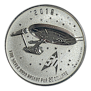 2016 1/4 oz Canada Star Trek: Enterprise Silver Coin (Pre-Owned in Good Condition)