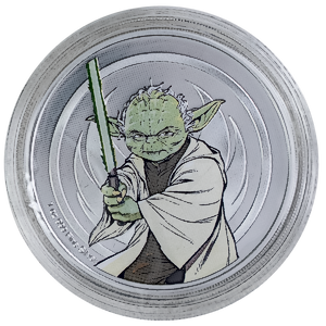 1 oz Star Wars Yoda VS Emperor Palpatine Silver Medallion
