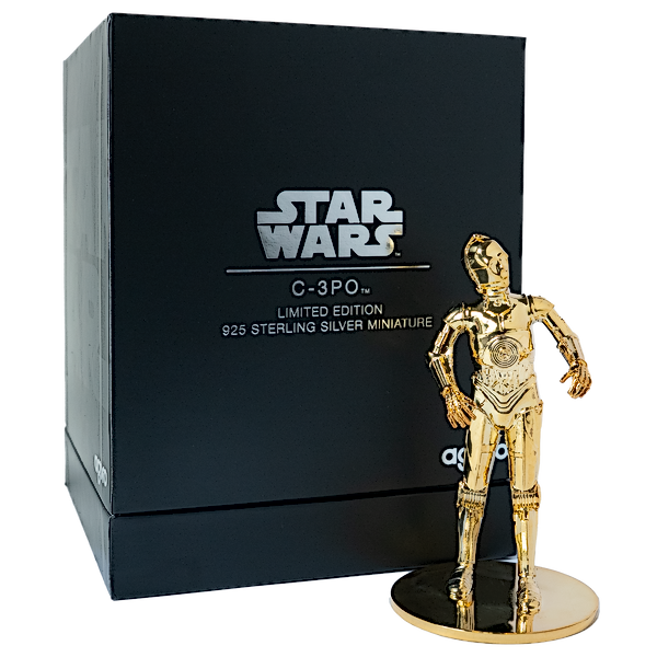 Super unique gilded Star Wars C-3PO Silver Figurine!