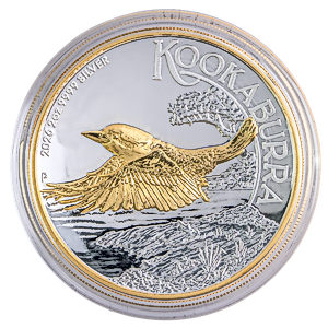 2026 2 oz Australian Kookaburra Proof High Relief Gilded Silver Coin