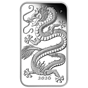 2026 1 oz Australian Proof Rectangle Dragon Silver Coin