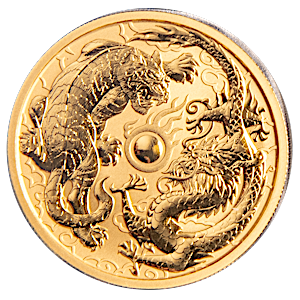 2019 1 oz Australian Gold Dragon and Tiger Coin (Pre-Owned in Good Condition)