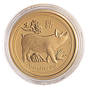 Australian Gold Lunar Series 2019 - Year of the Pig - Proof - 1/4 oz