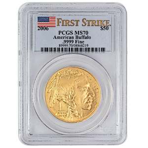 2006 1 oz American Gold Buffalo Bullion Coin - Graded MS 70 by PCGS