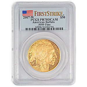 2007 1 oz American Gold Buffalo Proof Coin - Graded PR 70 by PCGS