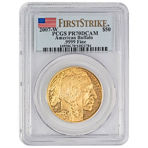 2007 1 oz American Gold Buffalo Proof Coin - Graded PR 70 by PCGS