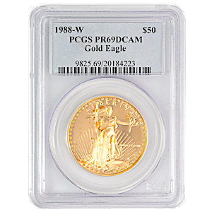 1988 1 oz American Gold Eagle Proof Bullion Coin - Graded PR 69 by PCGS
