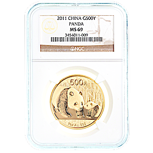 2011 1 oz Chinese Gold Panda Bullion Coin - Graded MS 69 by NGC