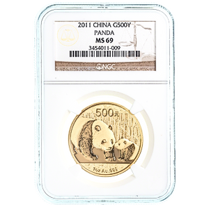 2011 1 oz Chinese Gold Panda Bullion Coin - Graded MS 69 by NGC