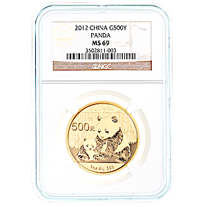 Chinese Gold Panda 2012 - Graded MS 69 by NGC - 1 oz
