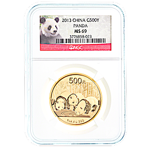2013 1 oz Chinese Gold Panda Bullion Coin - Graded MS 69 by NGC