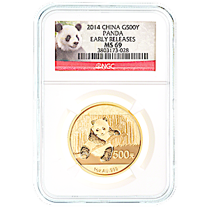 Chinese Gold Panda 2014 - Graded MS 69 by NGC - 1 oz
