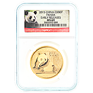 2015 1 oz Chinese Gold Panda Bullion Coin - Graded MS 69 by NGC